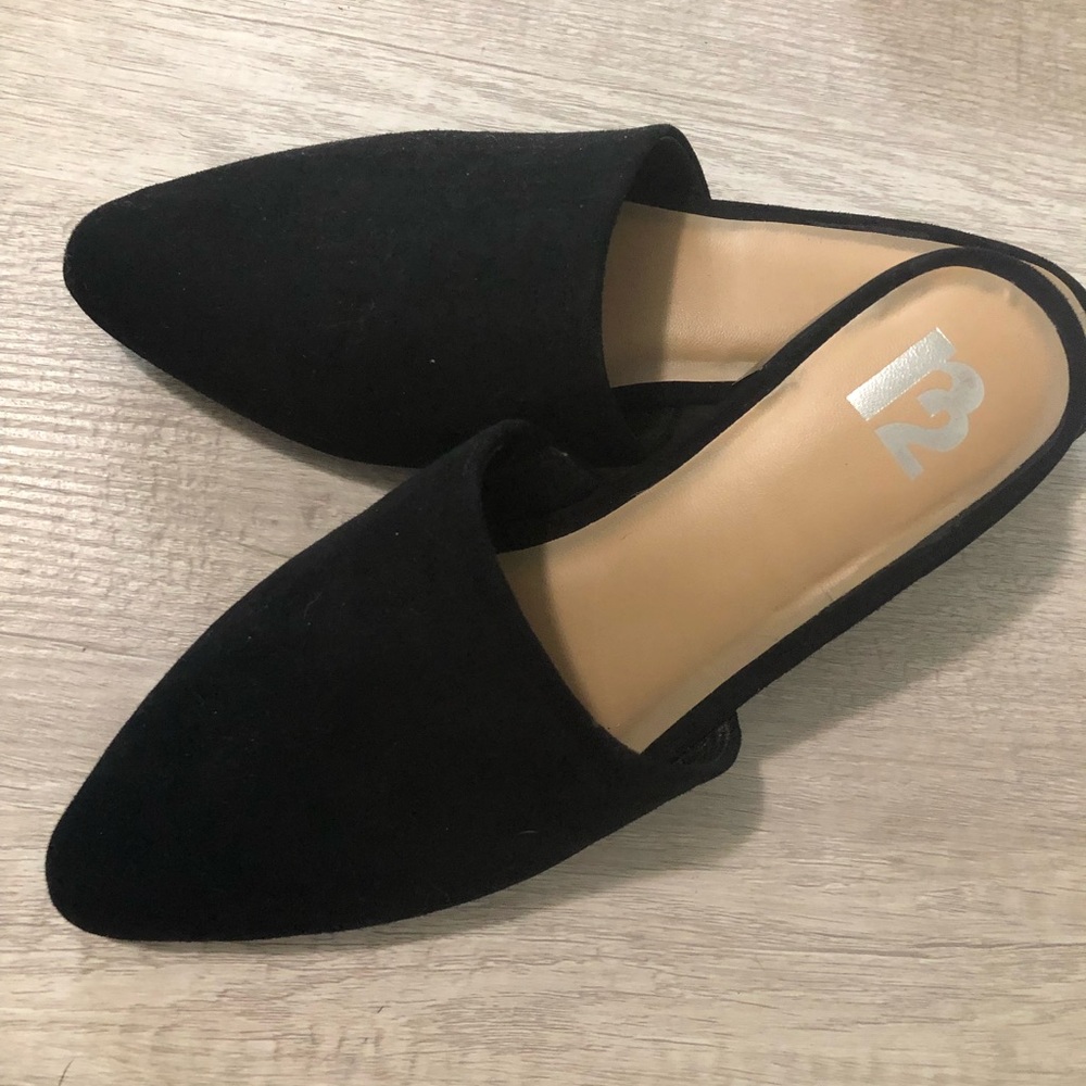 Black Suede Mules